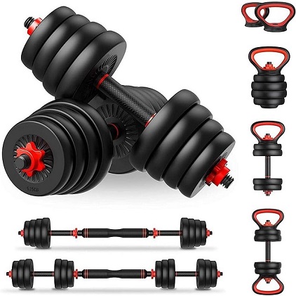 Halteres e pesos para musculação em casa
