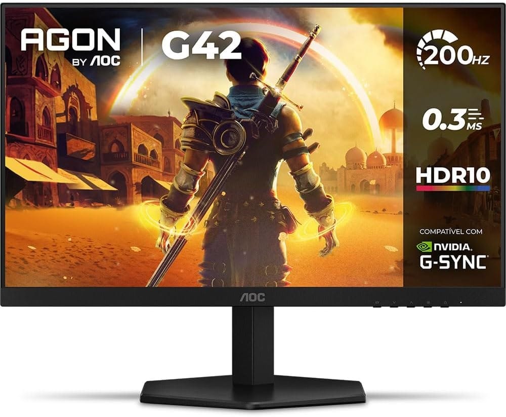 Monitor gamer AOC 24 polegadas modelo 24G42HE com compatibilidade NVIDIA G-SYNC