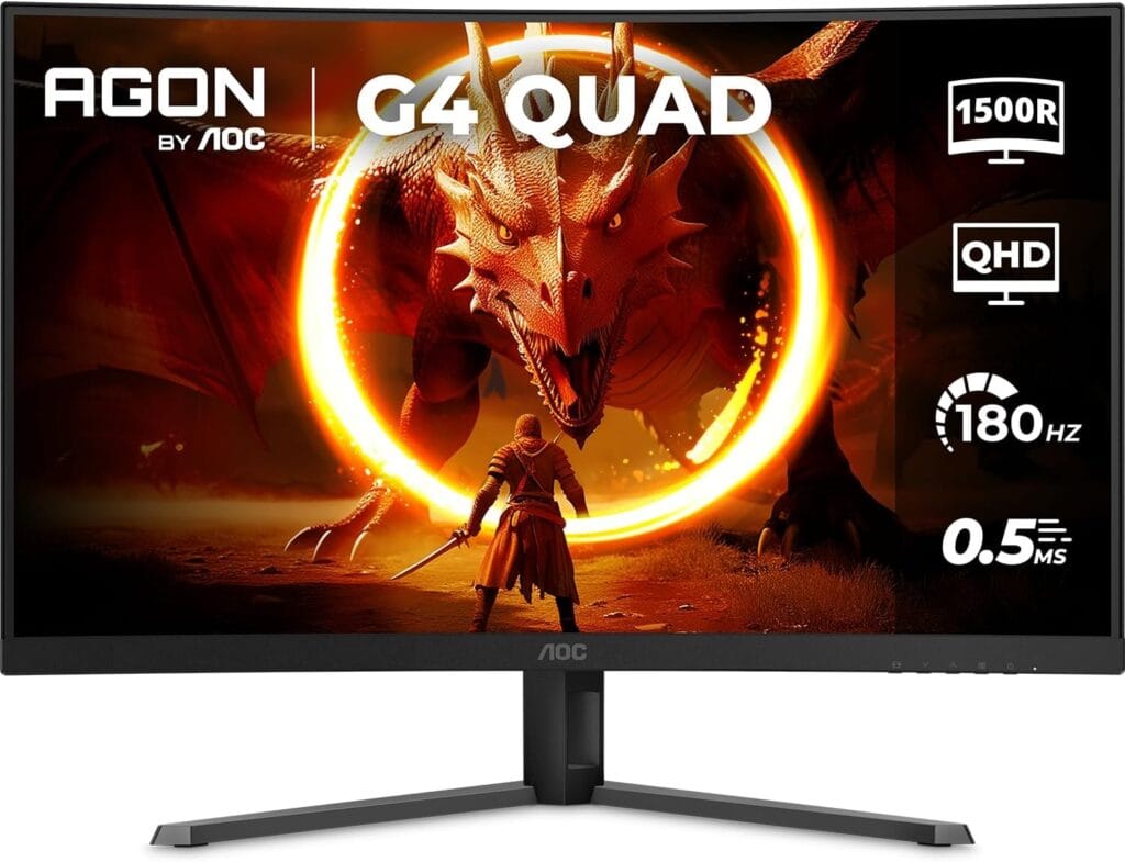 Monitor gamer curvo AOC CQ32G4E de 32 polegadas para maior imersão nos jogos