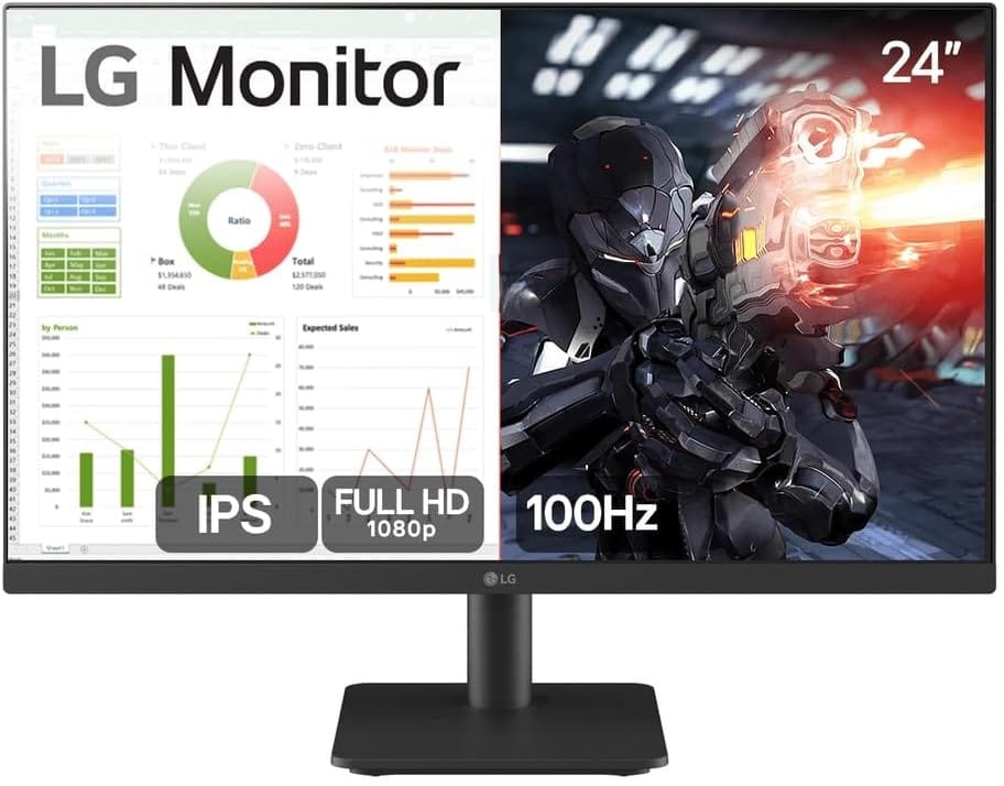Monitor gamer LG 24 polegadas modelo 24MS500 com taxa de atualização de 100Hz