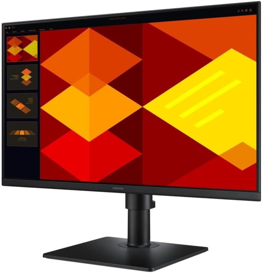 Monitor Samsung de 24 polegadas com ajuste de altura e foco em ergonomia
