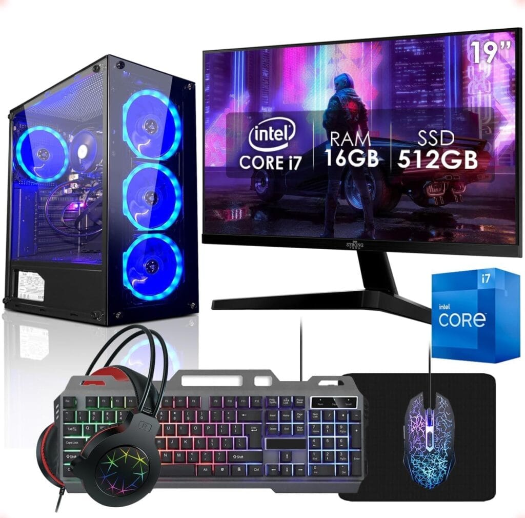 PC Gamer Completo Intel Core i7 com monitor de 19"