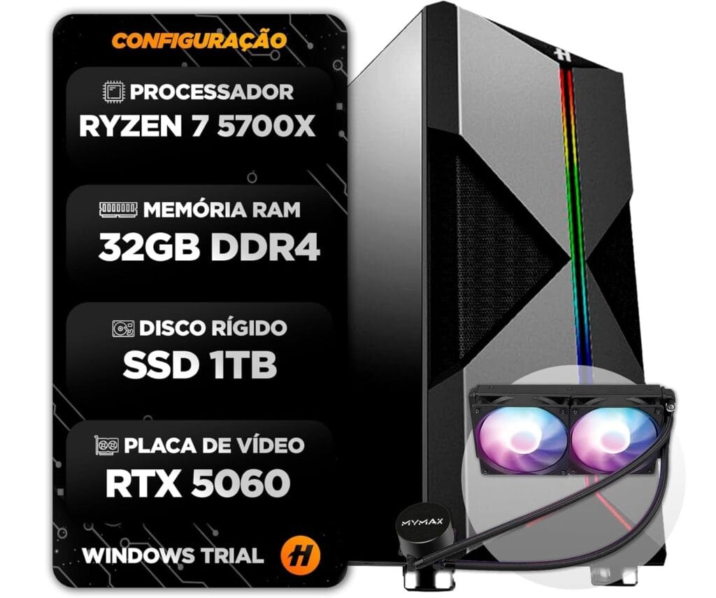 Pc Gamer Hertz® Ryzen 7 5700x Water Cooler 240mm